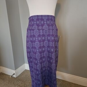 NWT LuLaRoe Purple Geometric Pencil Skirt Medium